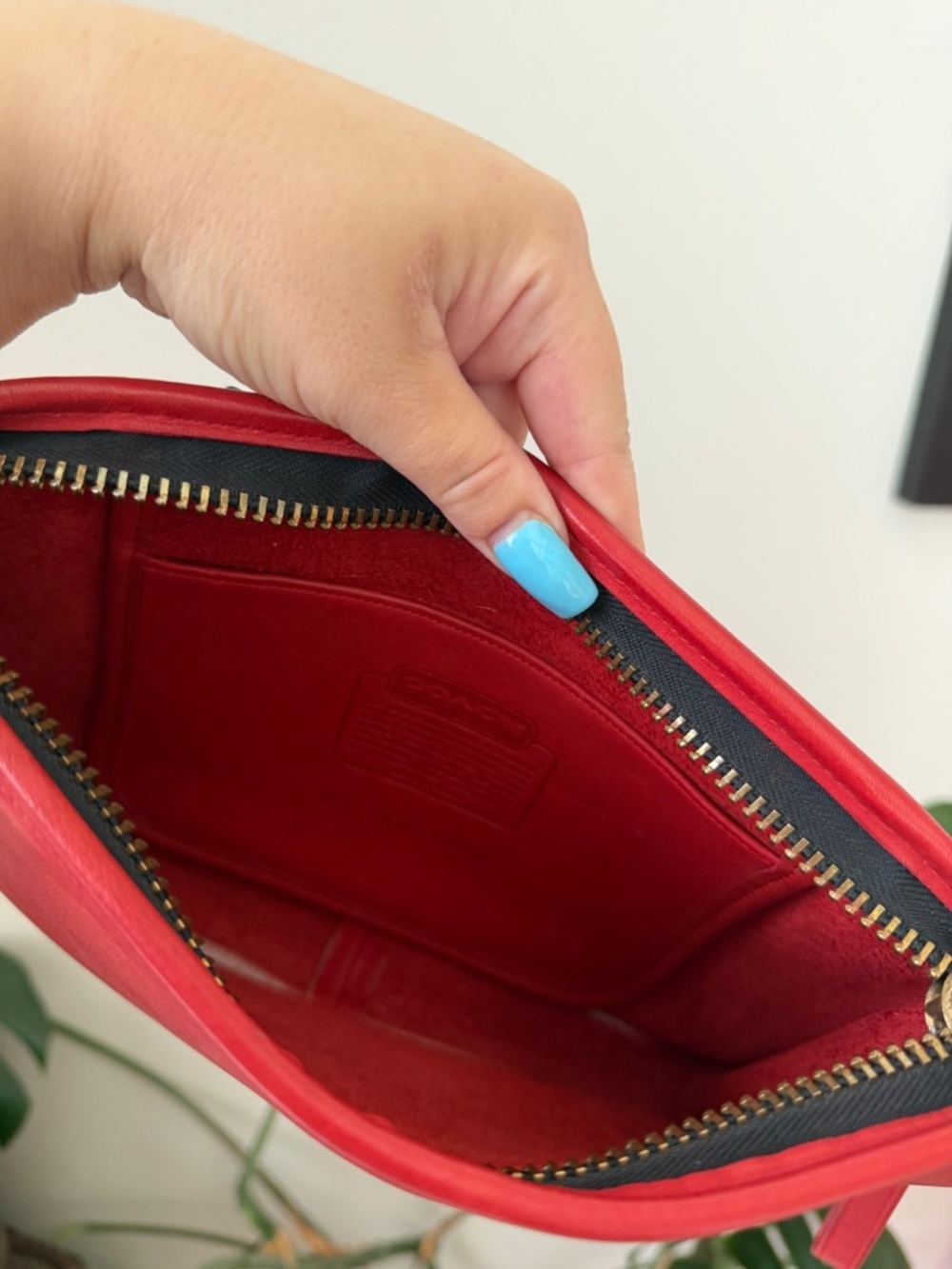 COACH Vintage Bonnie Cashin MADE IN USA Red Leather Clutch UNIQUE - Picture 6 of 9
